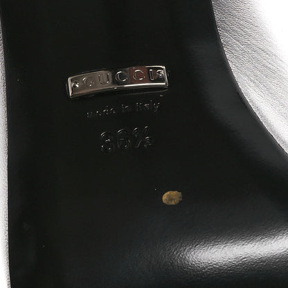 Gucci Metallic Nappa Silk Square G Slide Sandals  36.5 Argento 6 of 9