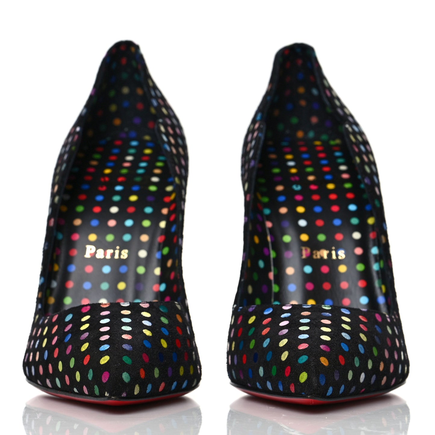Suede Polka Dot Hot Chick 100 Pumps 37.5 Black Multicolor