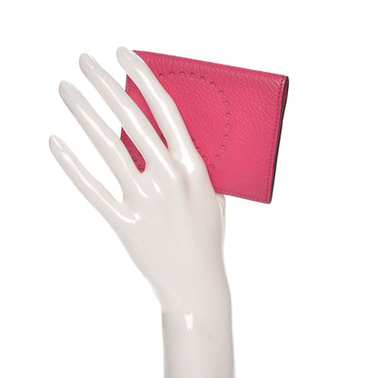 Hermes Chevre Mysore Evelyne Card Wallet Rose Tyrien 2 of 7