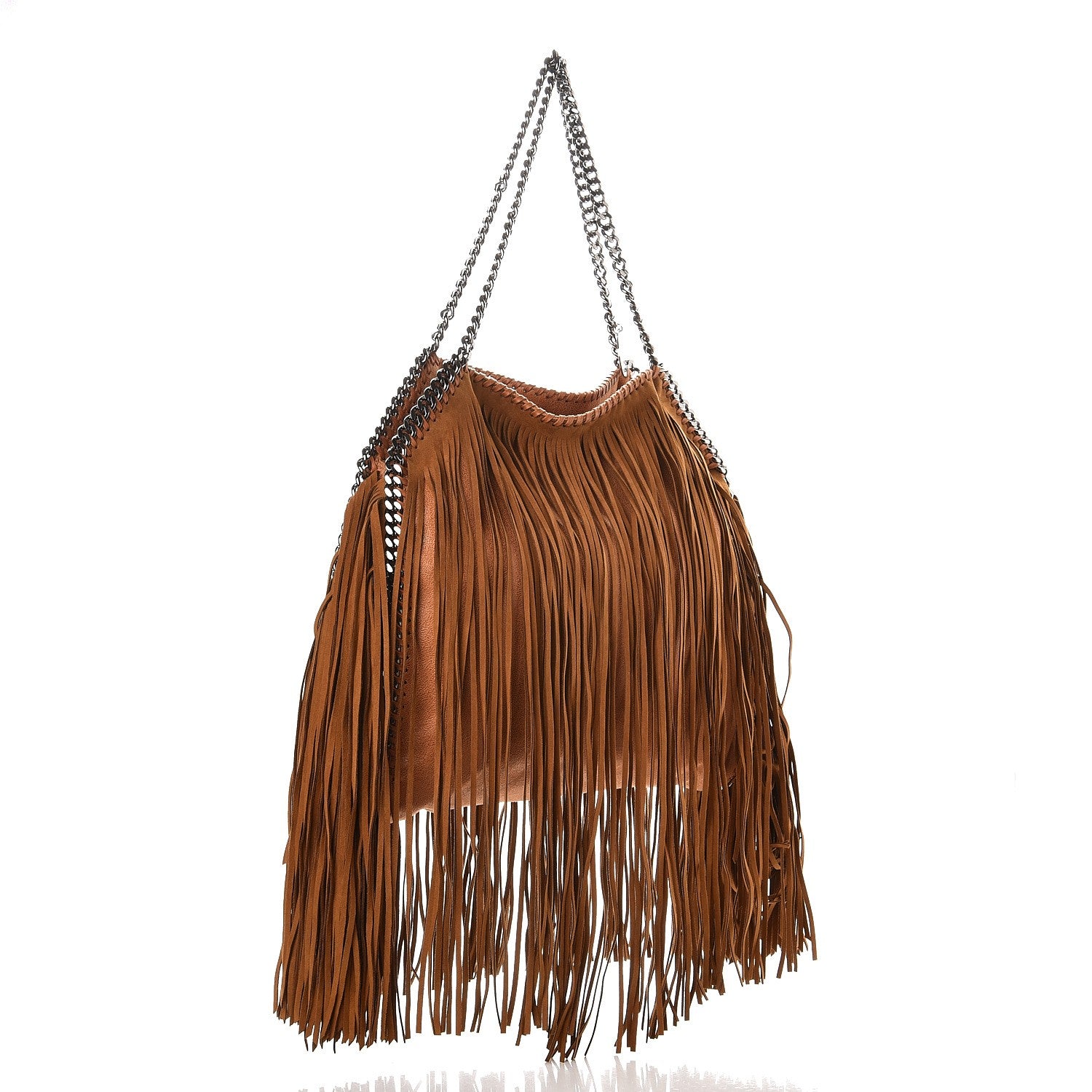 Stella McCartney Eco Suede Fringe Falabella Tote Tan 3 of 7