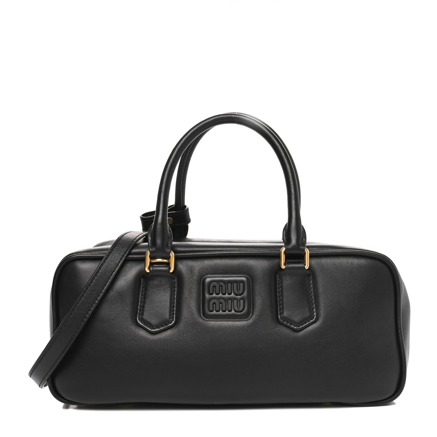 Miu Miu Calfskin Arcadie Top Handle Bag Black 1 of 9