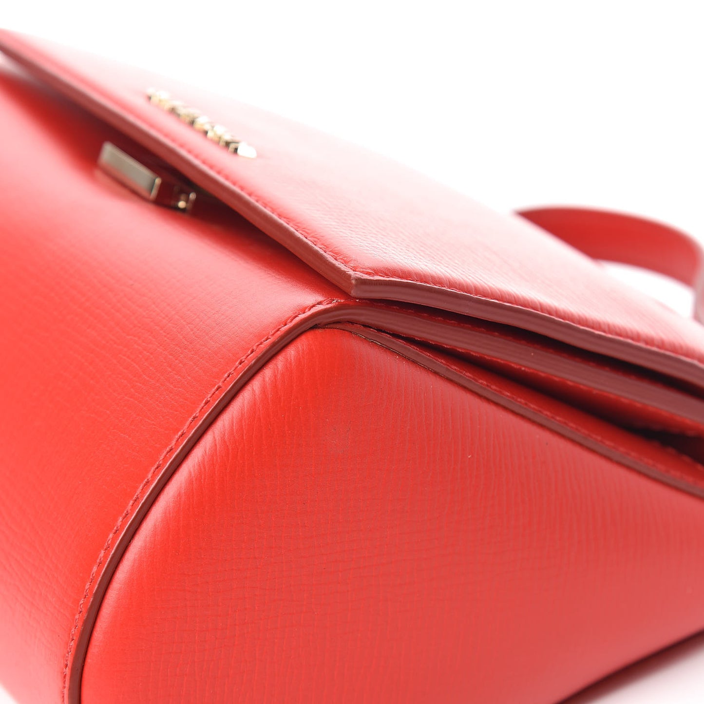 Textured Calfskin Mini Pandora Box Chain Crossbody Bag Medium Red