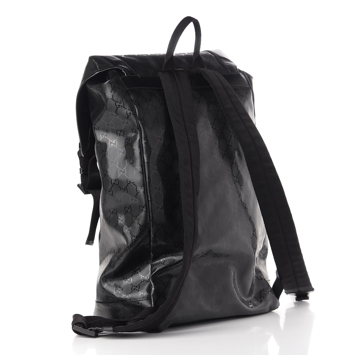Gucci Imprime Monogram Large Interlocking G Double Buckle Backpack Black 2 of 14