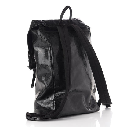 Gucci Imprime Monogram Large Interlocking G Double Buckle Backpack Black 2 of 14