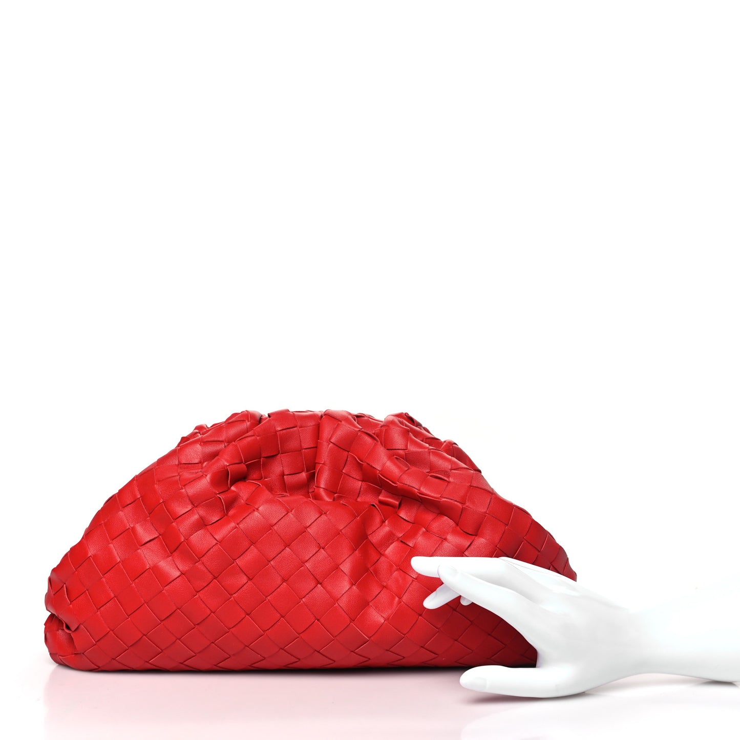 Nappa Maxi Intrecciato Teen Pouch Bright Red