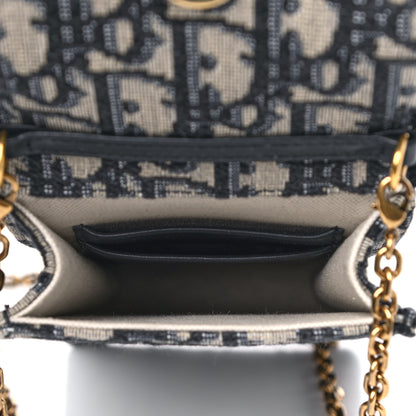 Christian Dior Oblique Vertical Saddle Pouch Blue 5 of 9