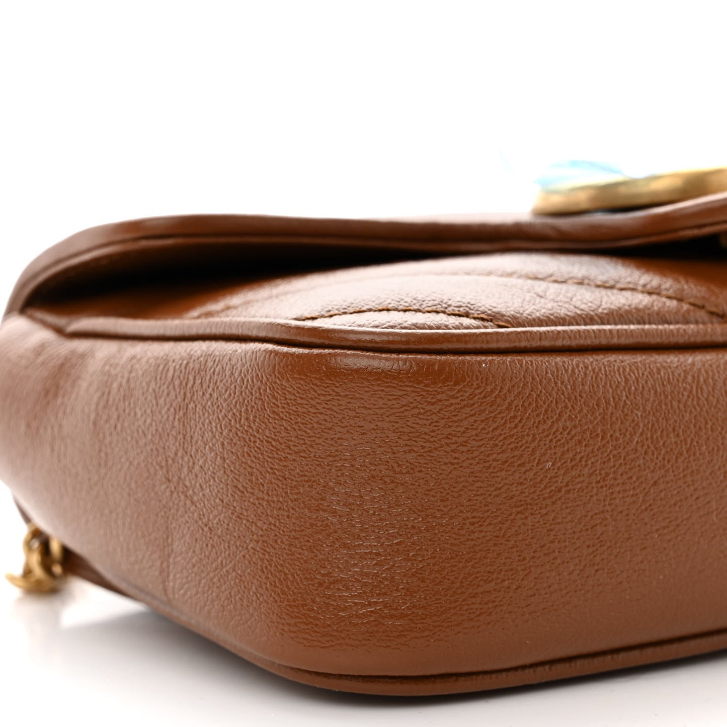 Azalea Calfskin Matelasse Diagonal Super Mini GG Marmont Shoulder Bag Cuir