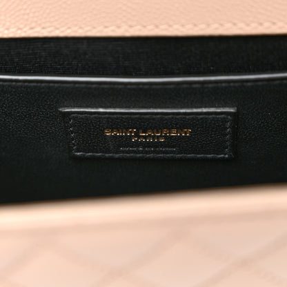 Saint Laurent Grain De Poudre Textured Mixed Matelasse Medium Triquilt Monogram Satchel Dark Beige 6 of 9