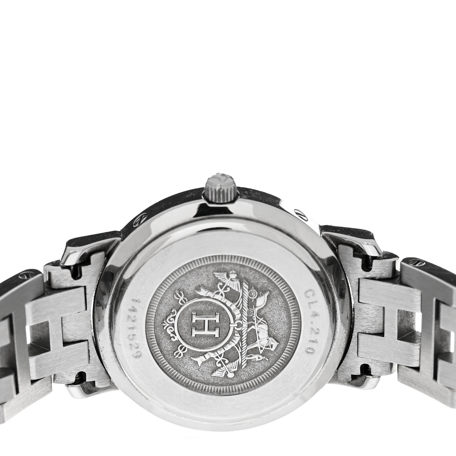 Hermes Stainless Steel 24mm Clipper Quartz Watch White 4 of 5