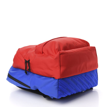 Balenciaga Nylon Logo Embroidered Double Pack Backpack Red Blue 3 of 10