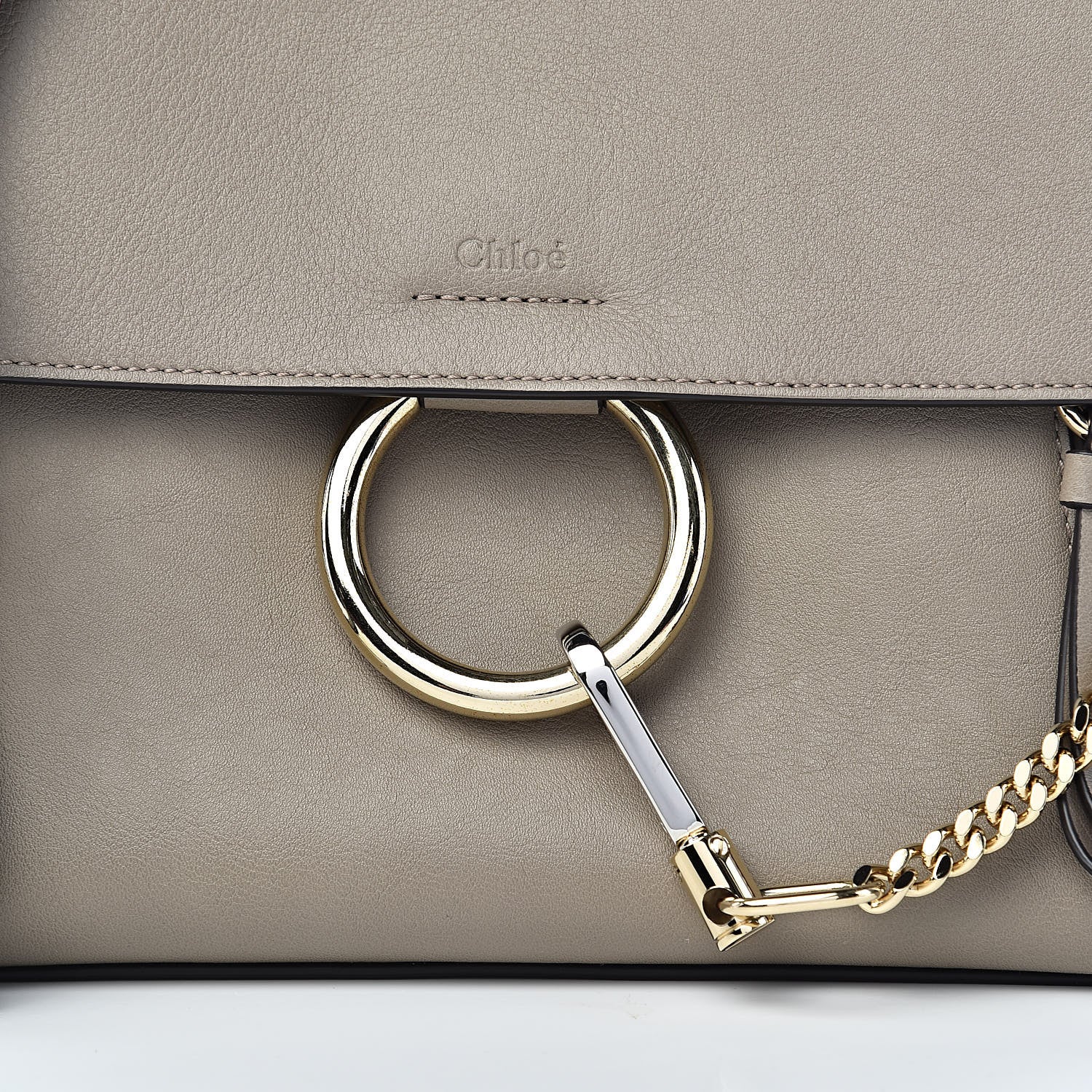 Chloe Calfskin Small Faye Day Shoulder Bag Motty Grey 10 of 10