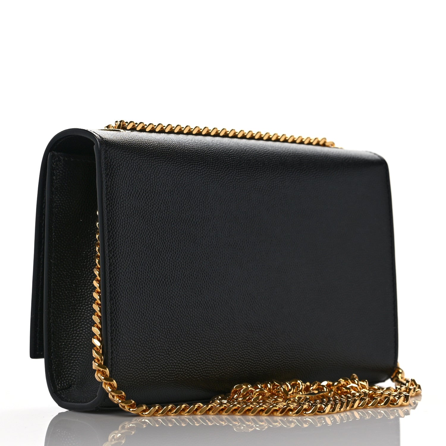 Saint Laurent Grain De Poudre Small Monogram Kate Satchel Black 3 of 8