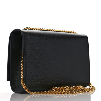 Saint Laurent Grain De Poudre Small Monogram Kate Satchel Black 3 of 8