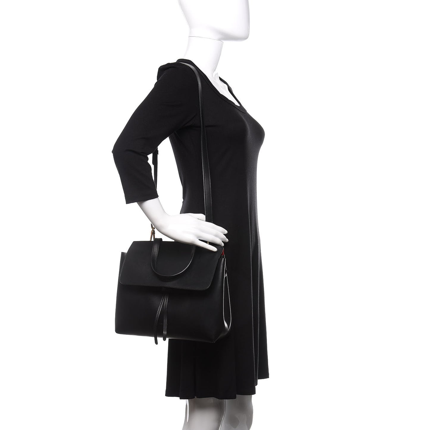 Calfskin Mini Lady Bag Black Flamma