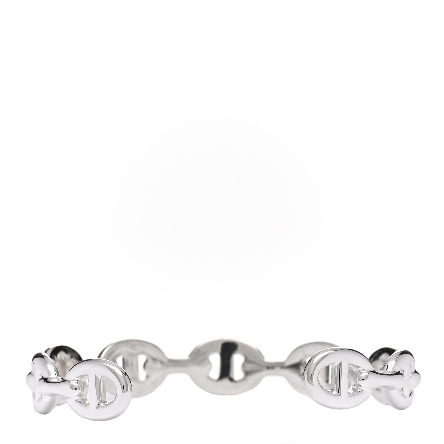 Sterling Silver MM Chaine d'Ancre Enchainee Cuff Bracelet LG