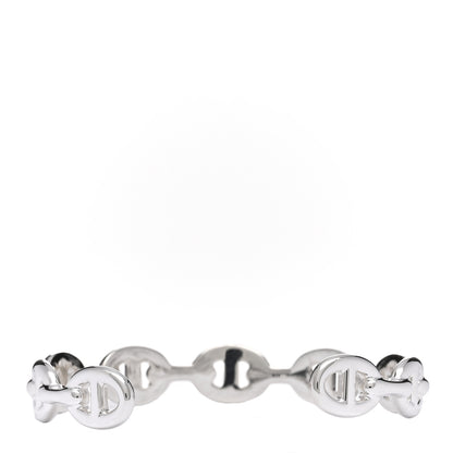 Hermes Sterling Silver MM Chaine d'Ancre Enchainee Cuff Bracelet LG 2 of 3