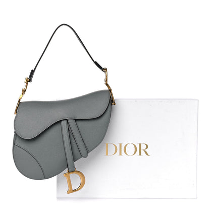 Christian Dior Grained Calfskin Saddle Bag Grey 11 of 11