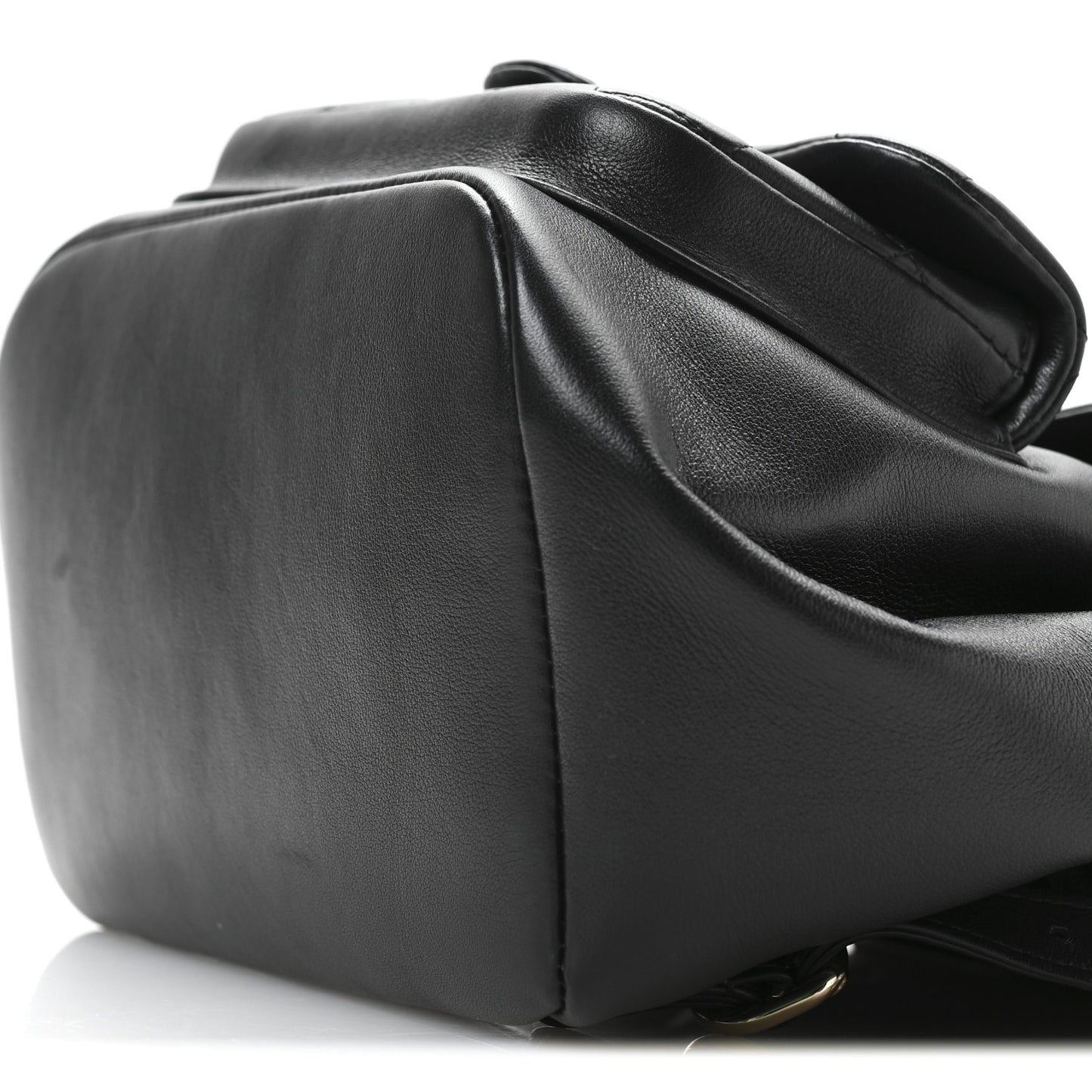 Lambskin Quilted Large Duma Drawstring Backpack Black