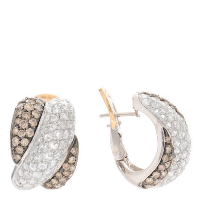 Damiani 18K White Rose Gold Brown Diamond Gomitolo Earrings 1 of 4