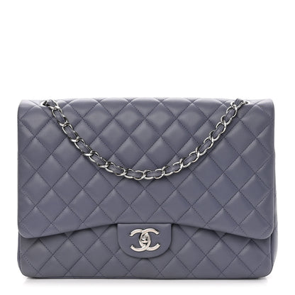 Chanel Lambskin Quilted Maxi Double Flap Purple 1 of 12
