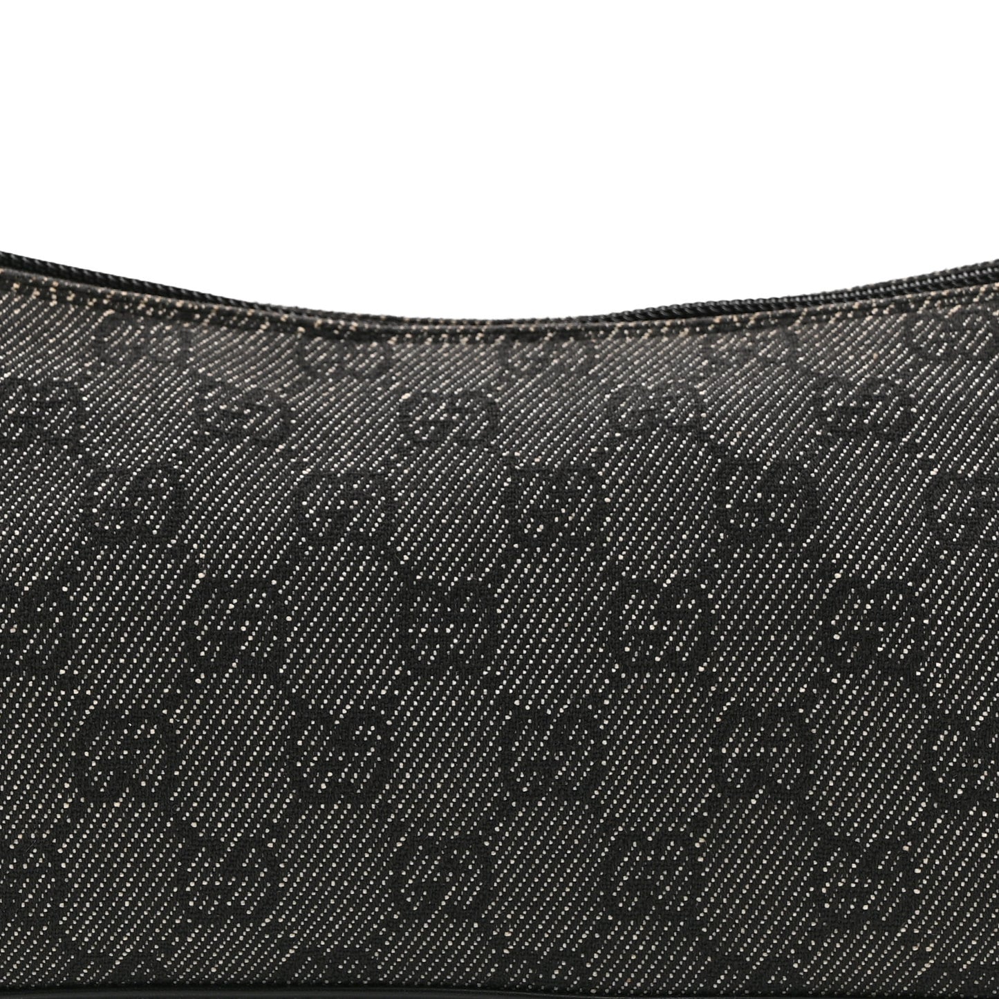 Denim Monogram GG Signature Shoulder Bag Black