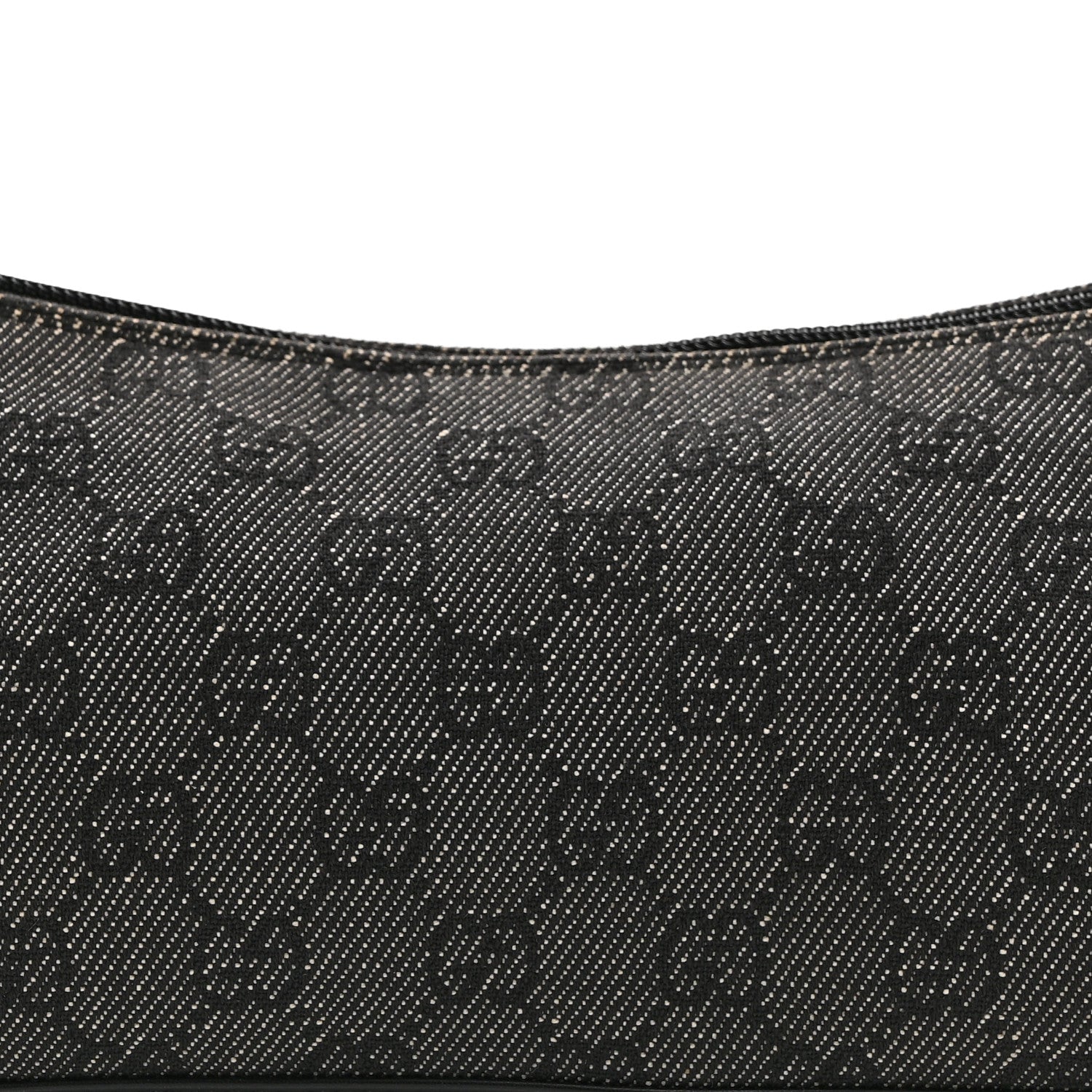 Gucci Denim Monogram GG Signature Shoulder Bag Black 8 of 10