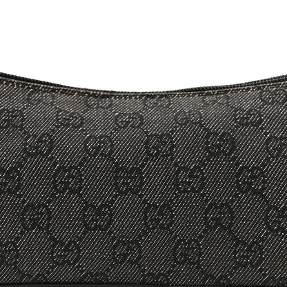 Gucci Denim Monogram GG Signature Shoulder Bag Black 8 of 10