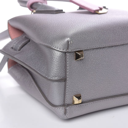 MCM Metallic Grained Calfskin Mini Milla Tote Spike Silver 9 of 13