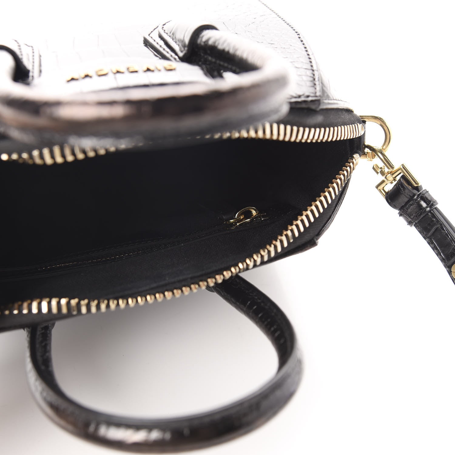 Givenchy Calfskin Crocodile Embossed Mini Antigona Black 5 of 10