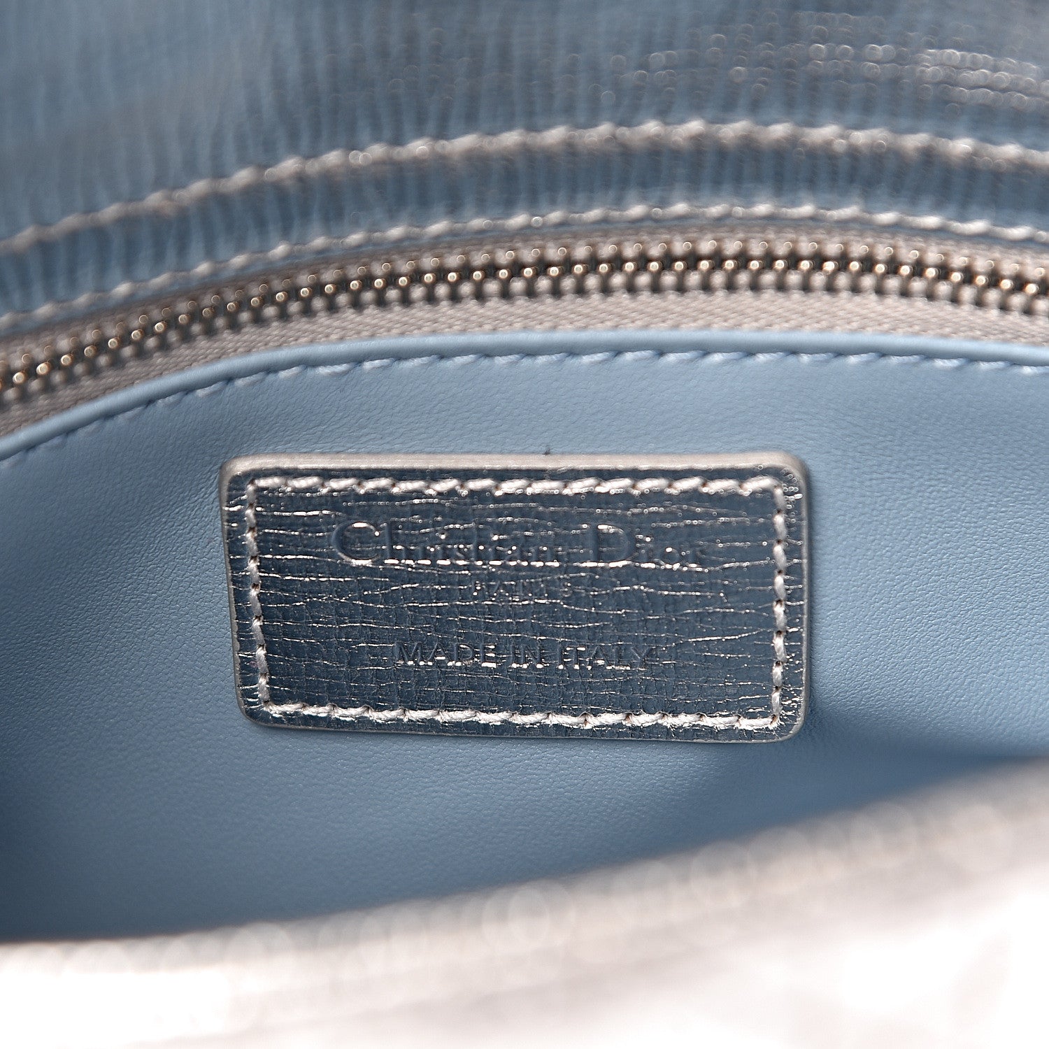 Christian Dior Metallic Grained Calfskin Cannage Small Lucky Badges My Lady Dior Silver 6 of 10