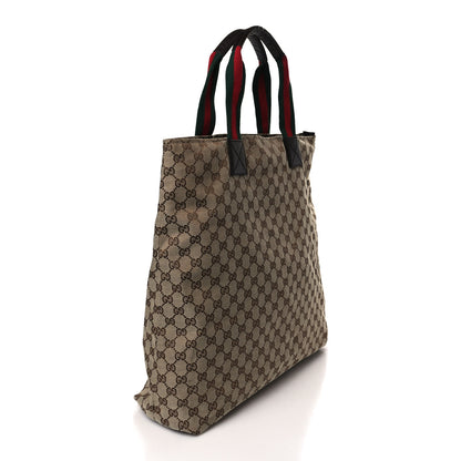 Gucci GG Monogram Large Web Handle Vertical Tote Dark Brown 2 of 10