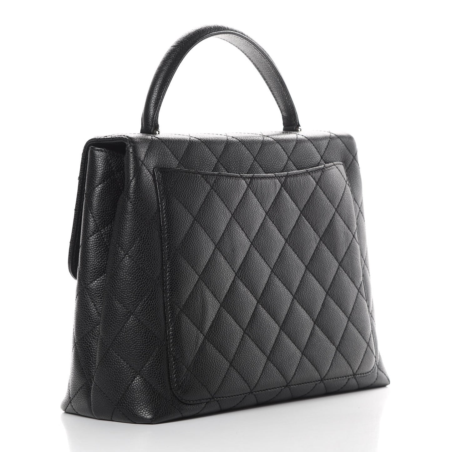 Caviar Quilted Jumbo Kelly Flap Black