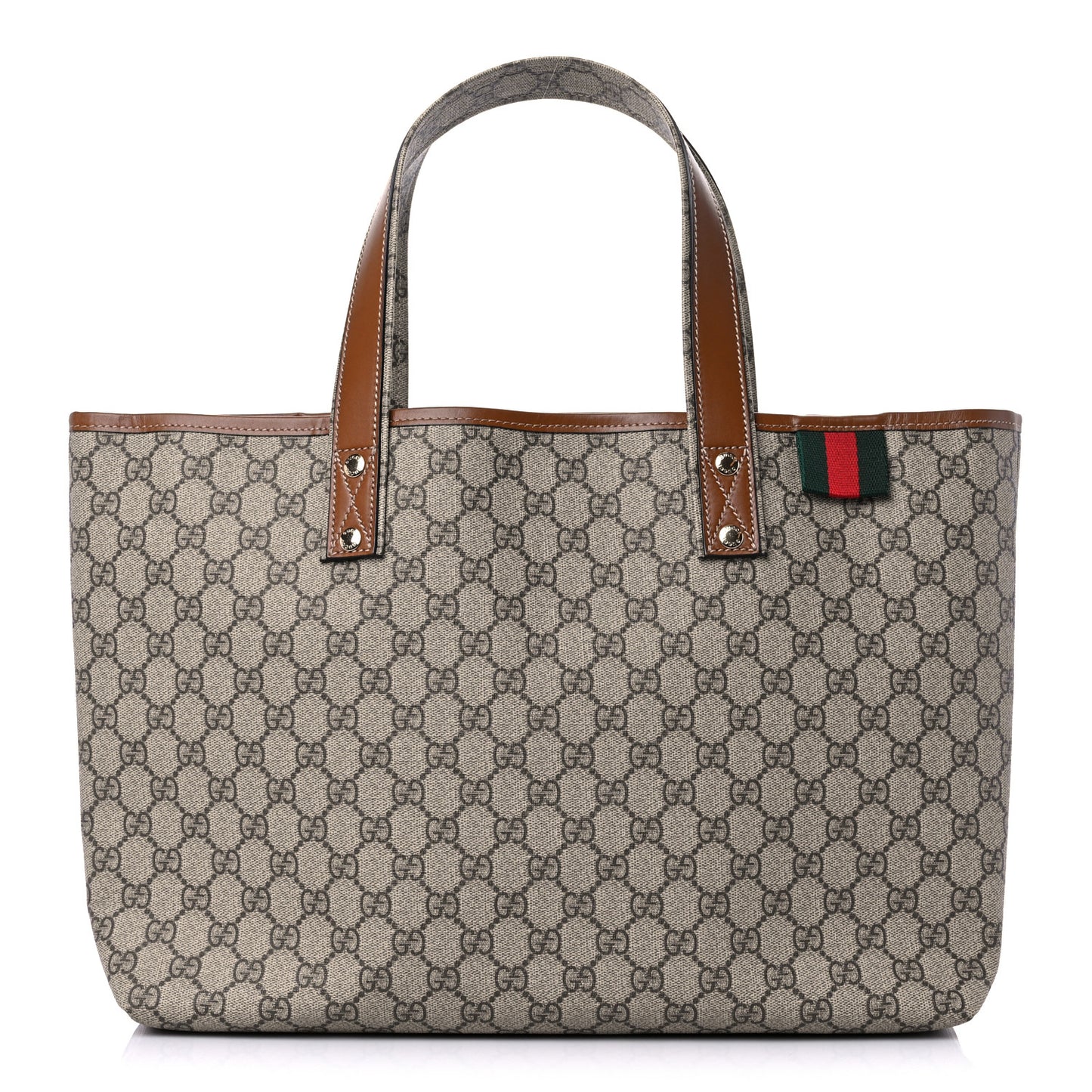 GG Plus Monogram Medium Signature Web Loop Tote Brown