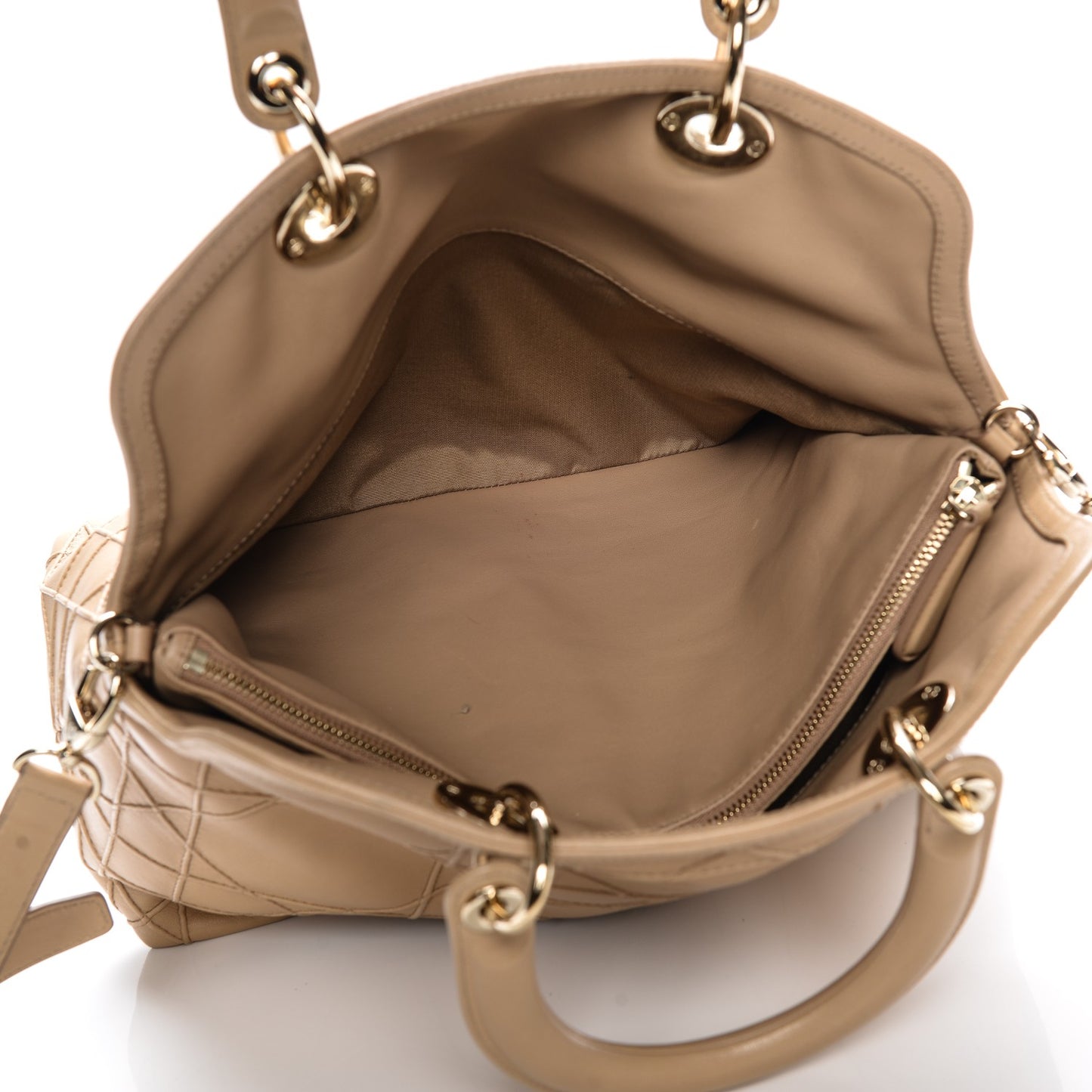 Lambskin Cannage Medium Granville Tote Beige