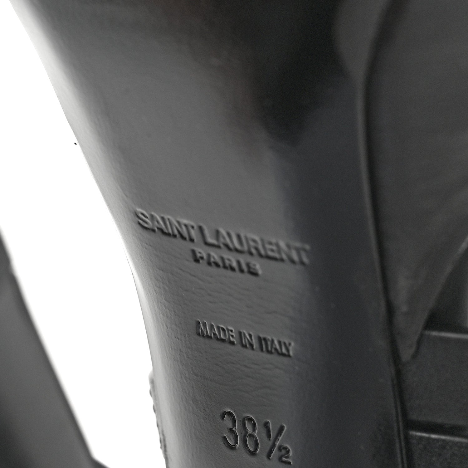 Saint Laurent Calfskin Platz Platform Sandals 38.5 Black 7 of 12