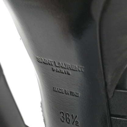 Saint Laurent Calfskin Platz Platform Sandals 38.5 Black 7 of 12