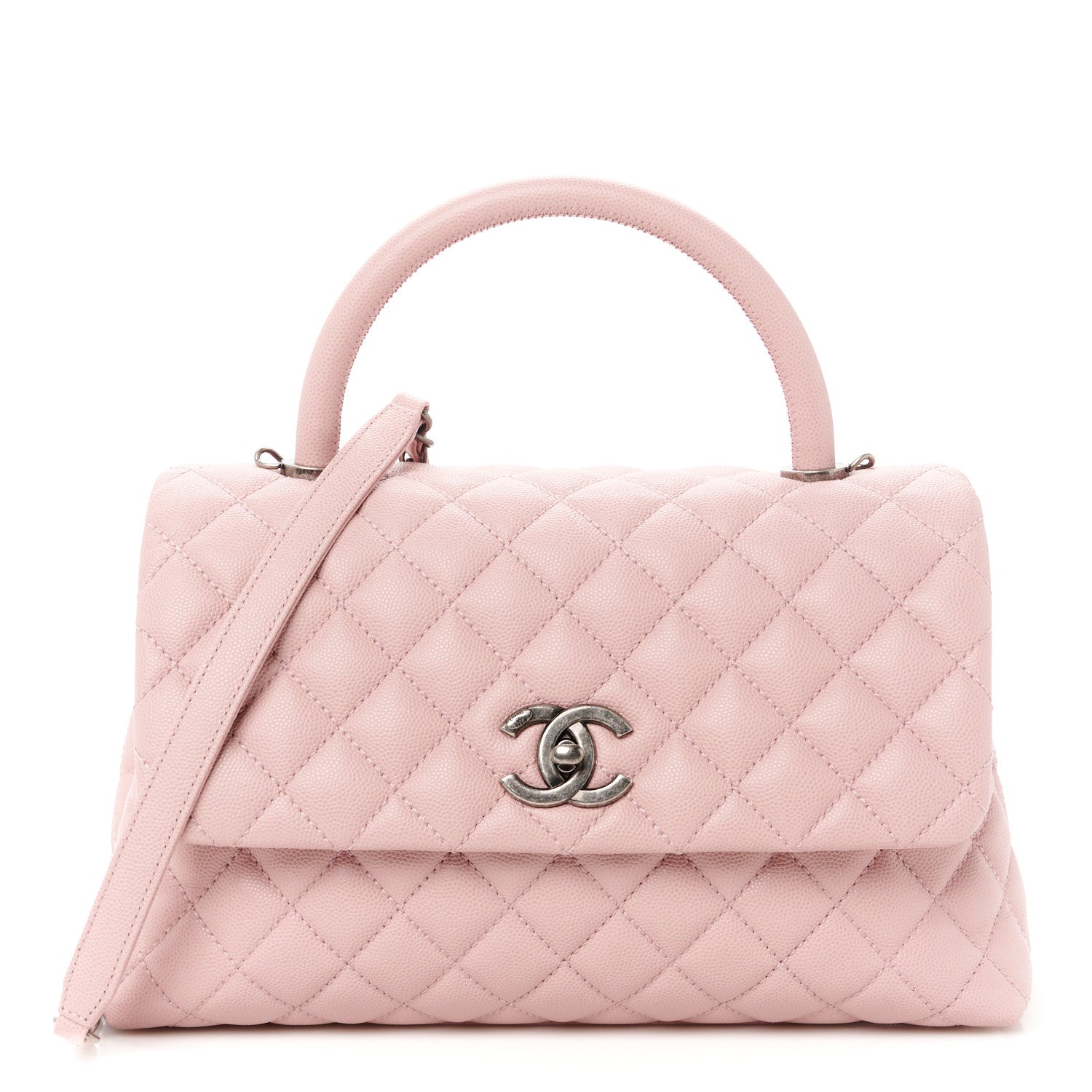 Chanel Caviar Quilted Small Coco Handle Flap Light Pink 1 of 11