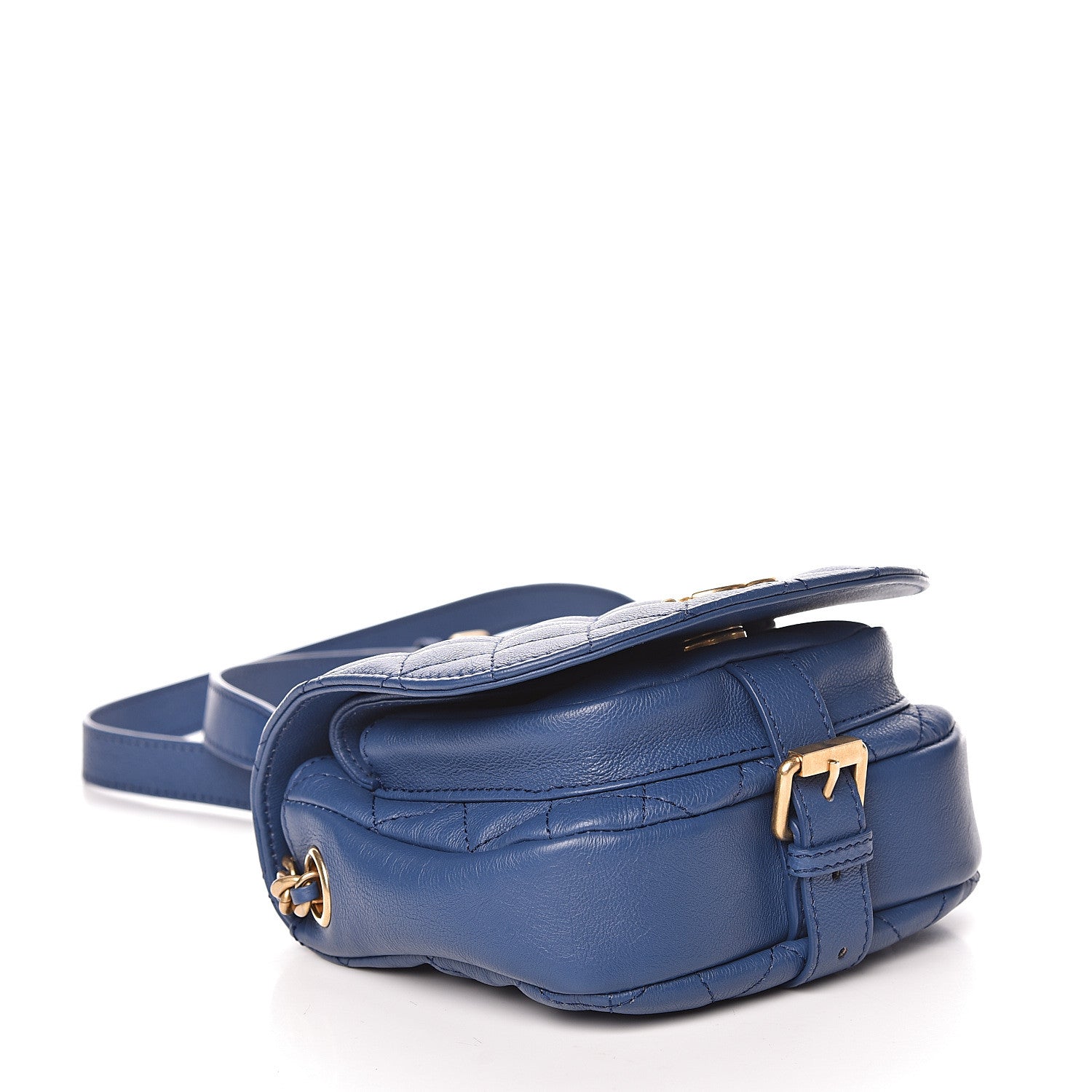 Chanel Calfskin Quilted Small Messenger Flap Blue 4 of 11