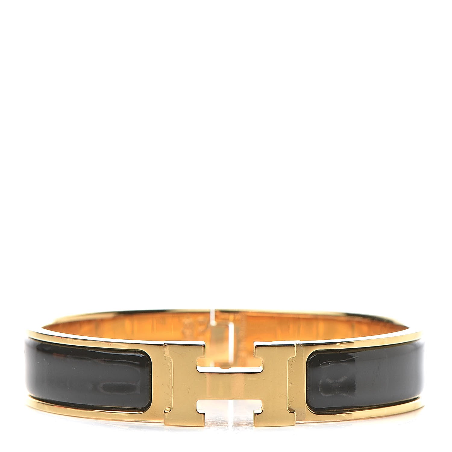 Hermes Enamel Narrow Clic Clac H Bracelet PM Black 1 of 6
