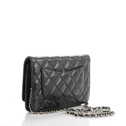 Chanel Lambskin Quilted Wallet On Chain WOC Black 3 of 8