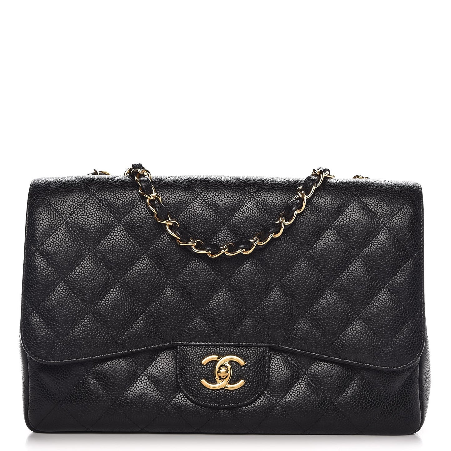 Caviar Quilted Jumbo Single Flap Black