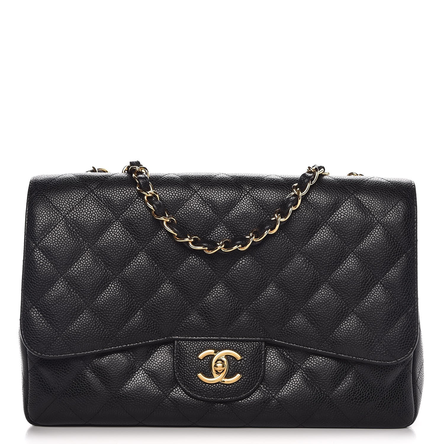 Chanel Caviar Quilted Jumbo Single Flap Black 1 of 7