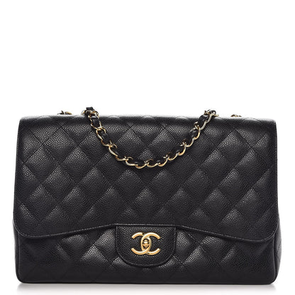 Chanel Caviar Quilted Jumbo Single Flap Black 1 of 7