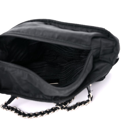 Prada Nylon Tessuto Acciaio Chain Shoulder Bag Black 4 of 23