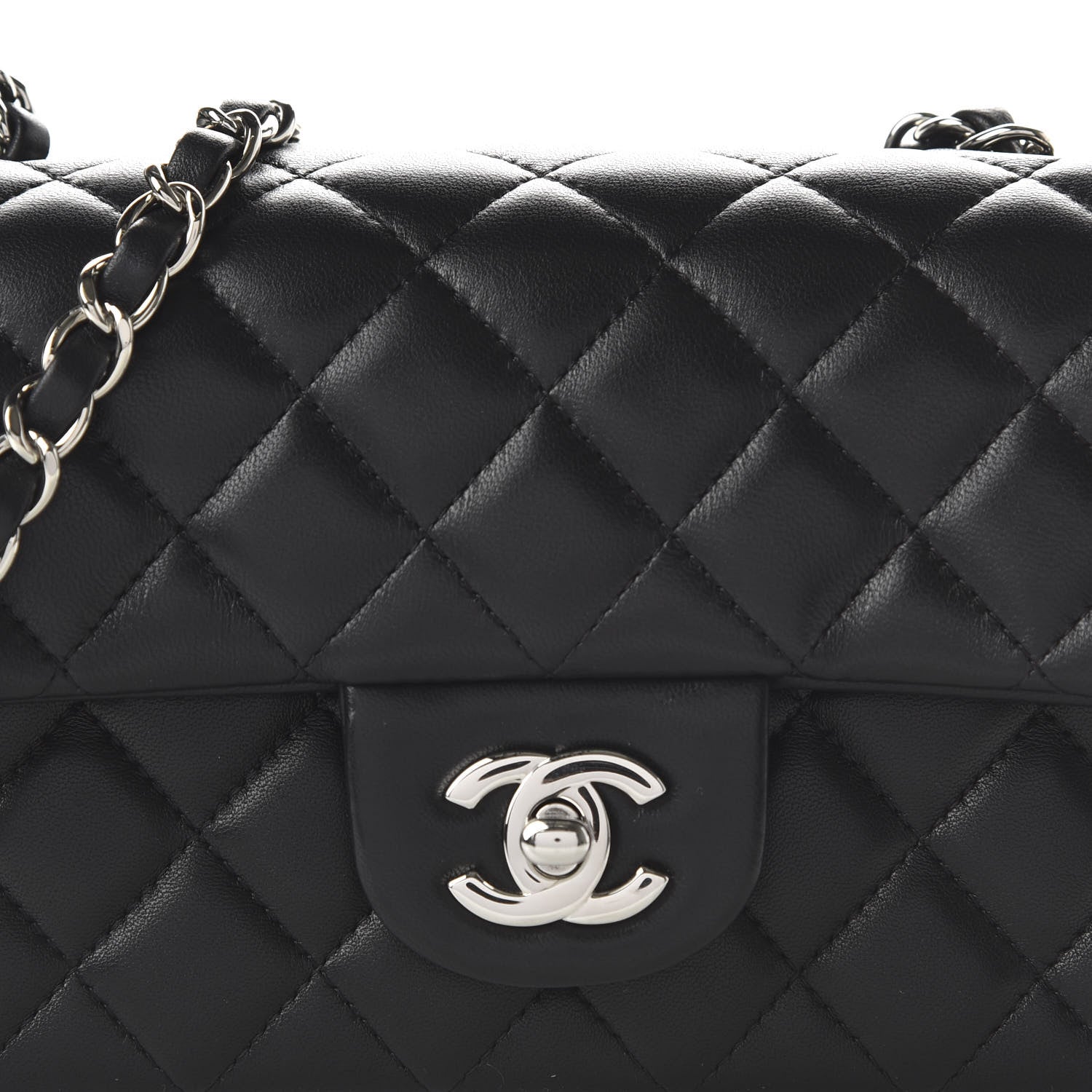Chanel Lambskin Quilted Mini Rectangular Flap Black 10 of 11