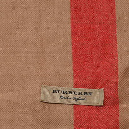 Burberry Cashmere Mega Check Fringe Scarf Camel 3 of 8
