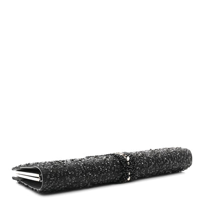 Salvatore Ferragamo Satin Sequin Kameron Clutch Black 4 of 11