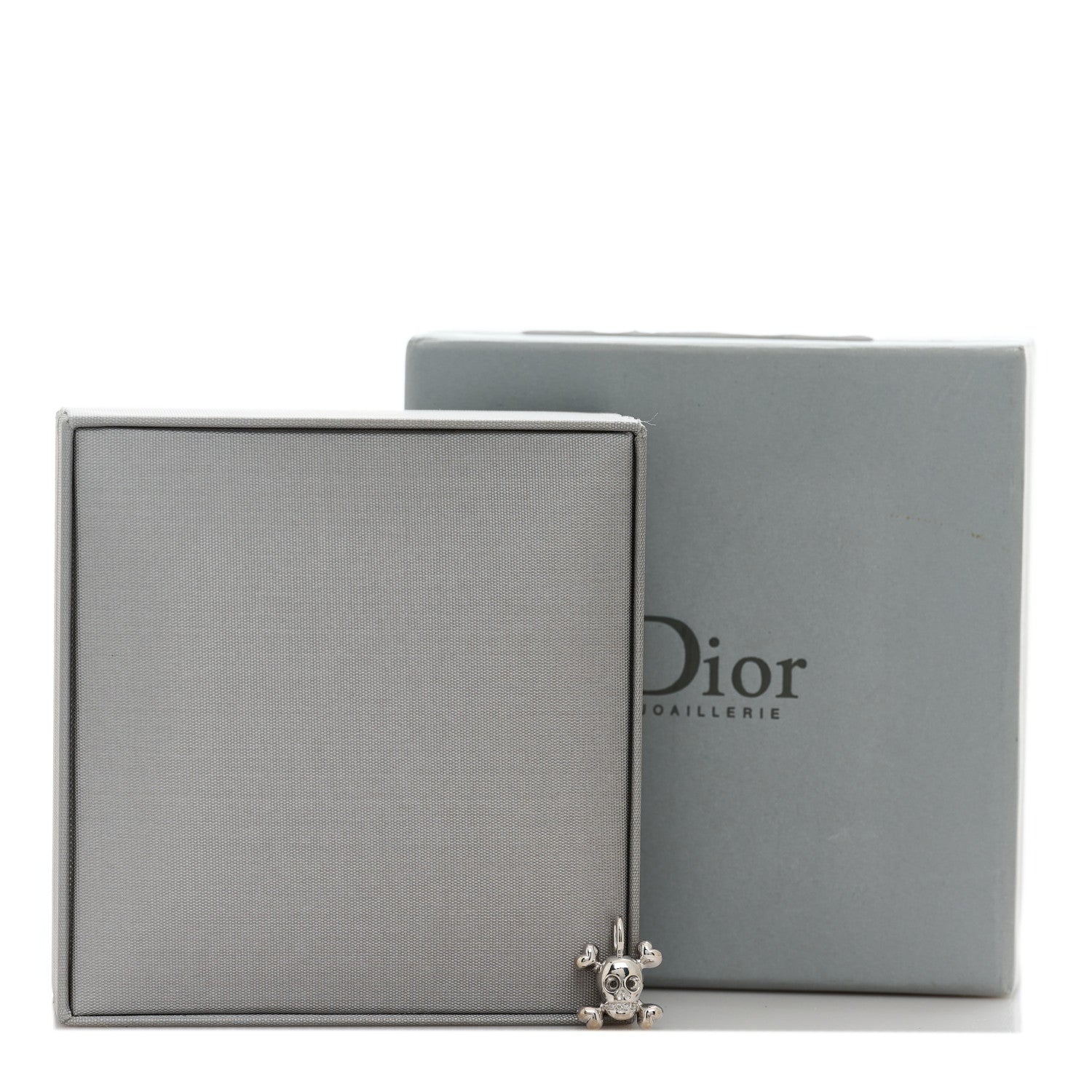 Christian Dior 18K White Gold Diamond Tete de Mort Pendant 5 of 5