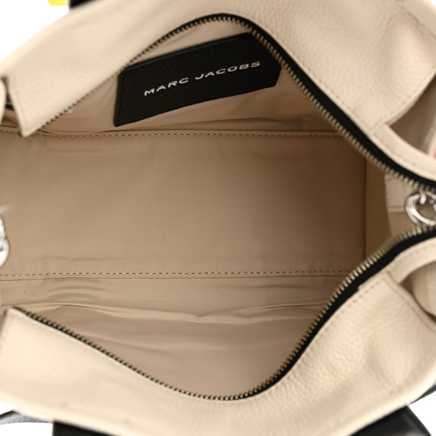 Grained Calfskin Colorblock Mini The Tote Bag Ivory Multi
