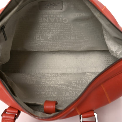 Chanel Caviar Square Stitched Large Tote Orange 5 of 10